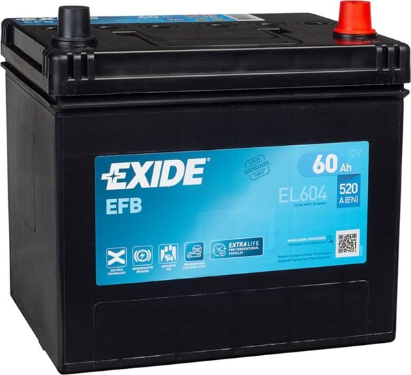 Автомобильный аккумулятор Exide Start-Stop EFB 60R EL604 D23