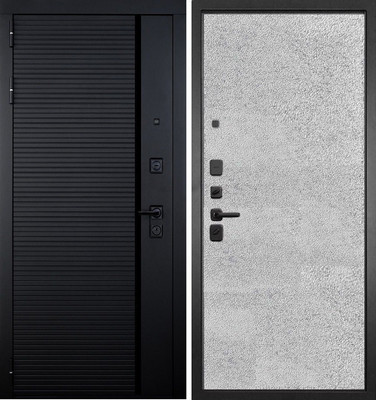 Входная дверь ГРАНИТ Пиано 77-1 бетон светлый (96x207, левая) -