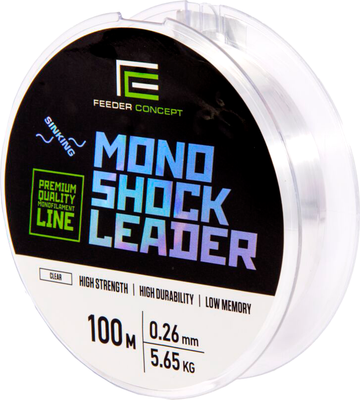 

Леска монофильная, Mono Shock Leader Clear 100/026 / FC4008-026