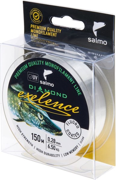 Леска монофильная Salmo Diamond Exelence Fluoro Coated Green 150/028 / 4034-028