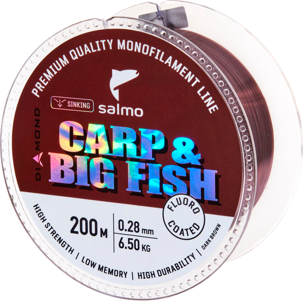 Леска монофильная Salmo Diamond Carp&Big Fish Fl. Coated Dark Brown 200/028 / 4039-028