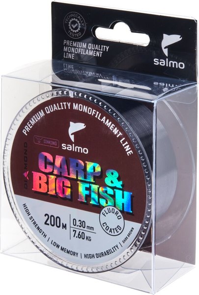 Леска монофильная Salmo Diamond Carp&Big Fish Fl. Coated Dark Brown 200/030 / 4039-030