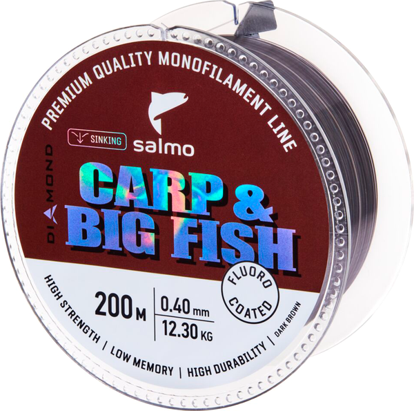 Леска монофильная Salmo Diamond Carp&Big Fish Fl. Coated Dark Brown 200/040 / 4039-040