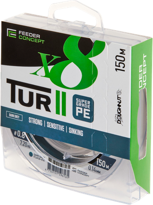 Леска плетеная Feeder Concept Tur II х8 Braid Dark Grey 150/014 / FC4930-014 - 