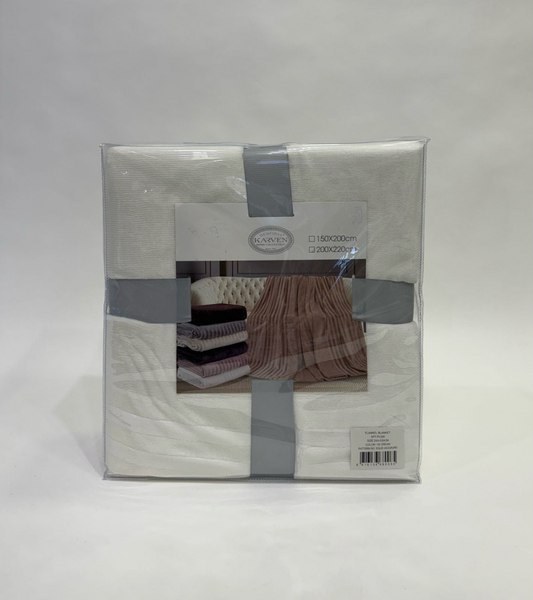 Плед Karven Фланель 1.5сп / PL005 SOLID JACQAURD v6/Cream