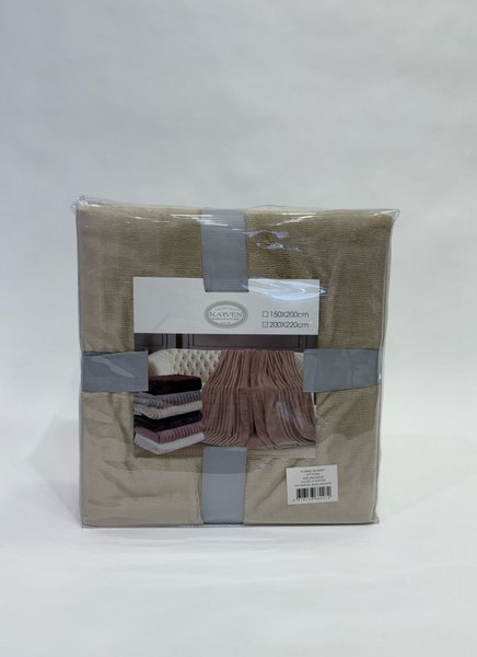 Плед Karven Фланель 1.5сп / PL005 SOLID JACQAURD v7/Coffee