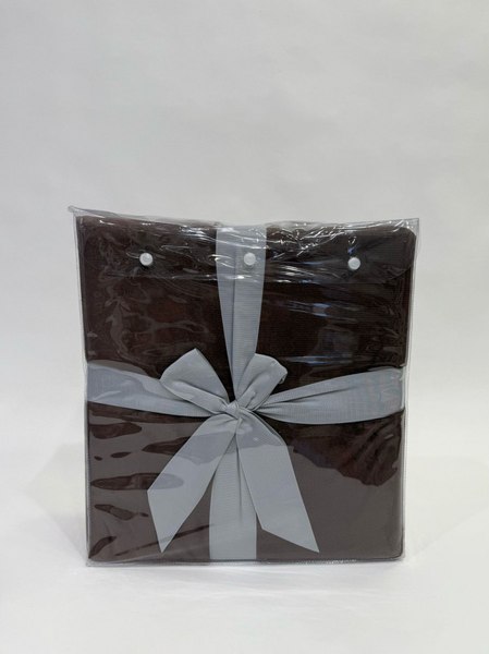 Плед Karven Велсофт Евро / PL 006 SOLID JACQAURD v1/Dark Brown