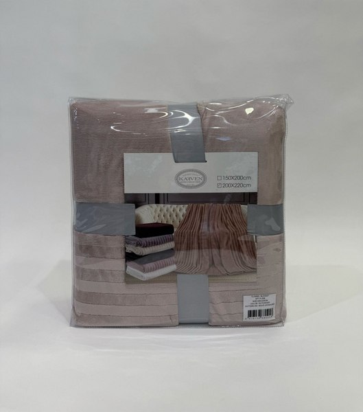 Плед Karven Фланель Евро / PL 006 SOLID JACQAURD v5/Powder
