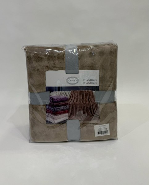 Плед Karven Велсофт Евро / PL 012 SOLID BUBBLE v2/Dark Brown