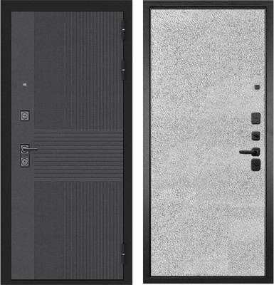 Входная дверь ГРАНИТ Гранж 77-1 бетон светлый (96x207, правая) -