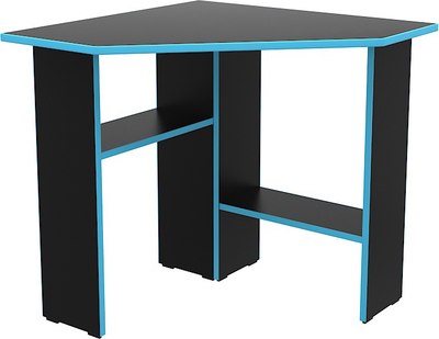Компьютерный стол МДК Амур 74.5x80x80 (черный/голубой) - 
