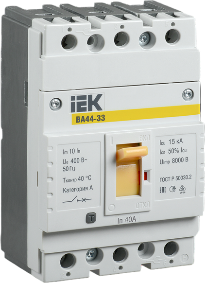 Выключатель автоматический IEK ВА44-33 3Р 40А 15кА / SVA4410-3-0040