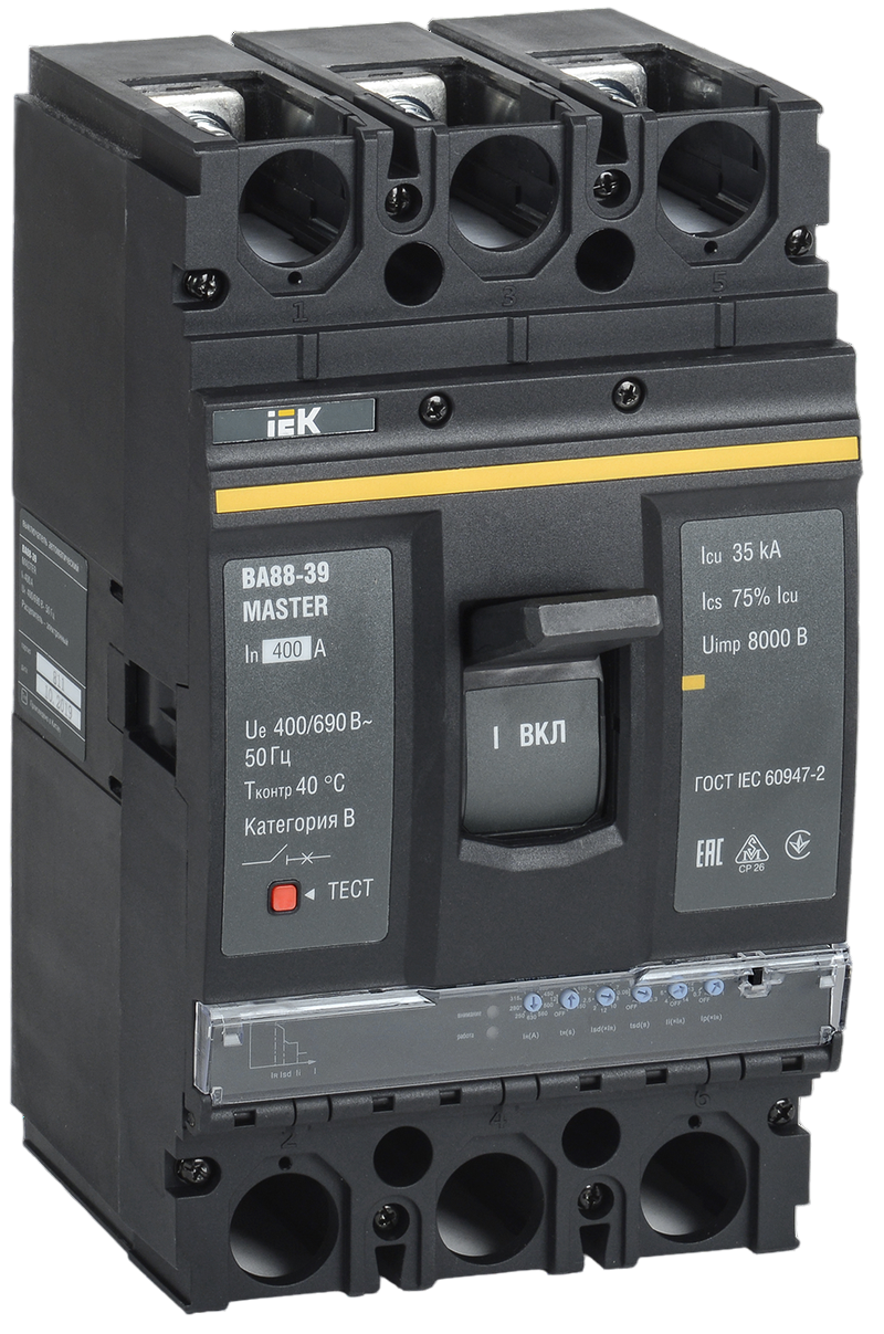 Выключатель автоматический IEK ВА88-39 3Р 400А 35кА / SVA71-3-0400-02