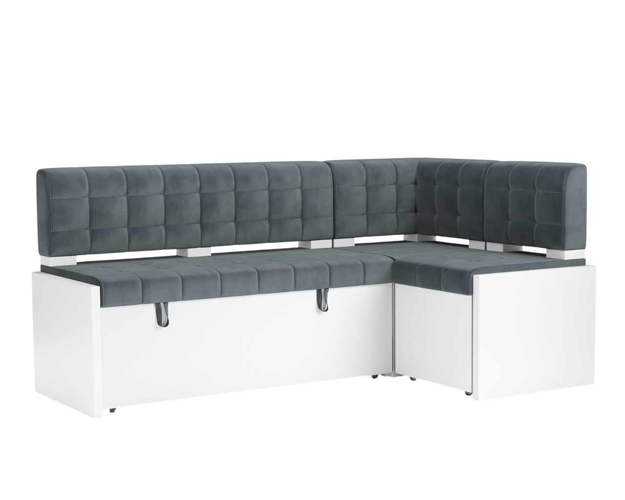 Уголок кухонный мягкий Mebel-Ars Ганновер 176x82x104 (велюр серо-синий HB-178/26)