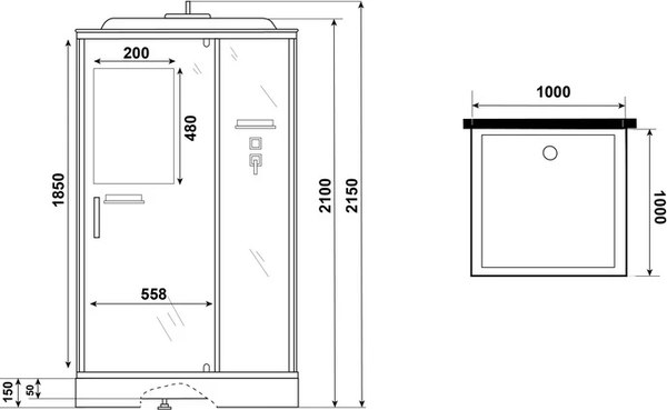 Душевая кабина Niagara Standart ST100/15Q 100х100х215