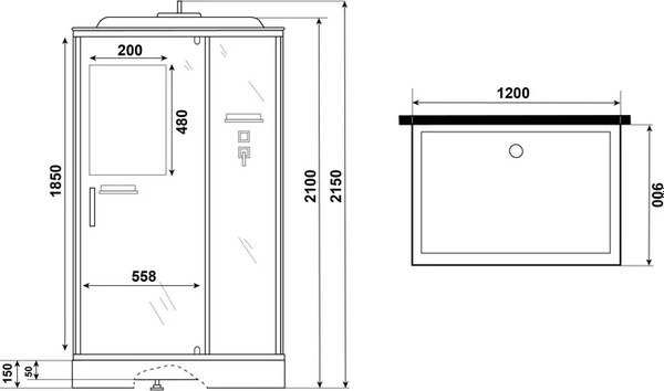 Душевая кабина Niagara Standart ST120/90/15Q 120х90х215