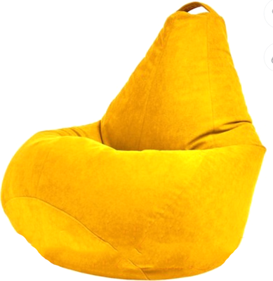 Бескаркасное кресло Sled Груша 125x85 XХL (велюр, желтый) - 