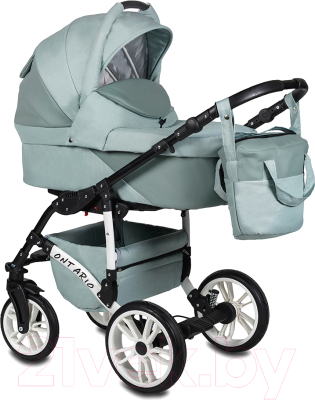 Детская универсальная коляска Alis Ontario Lux 2 в 1 (Ol 06,шалфей лен/шалфей кожа)