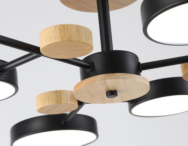 Люстра Ambrella FL4863/6 BK/WD (черный/дерево)