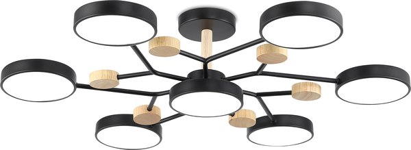Люстра Ambrella FL4866/7 BK/WD (черный/дерево)