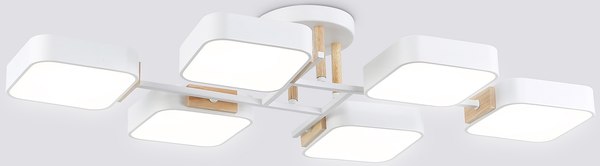 Люстра Ambrella FL4886/6 WH/WD (белый/дерево)