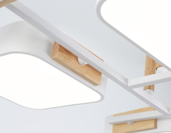 Люстра Ambrella FL4886/6 WH/WD (белый/дерево)
