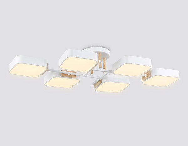 Люстра Ambrella FL4886/6 WH/WD (белый/дерево)