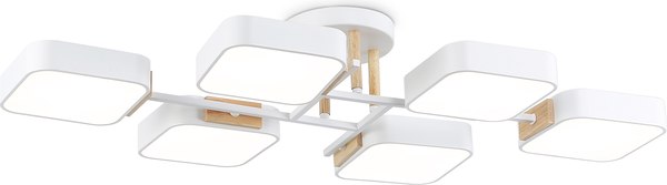 Люстра Ambrella FL4886/6 WH/WD (белый/дерево)