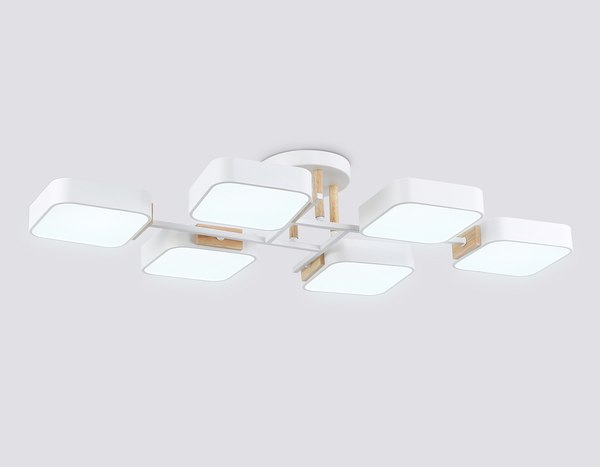 Люстра Ambrella FL4886/6 WH/WD (белый/дерево)