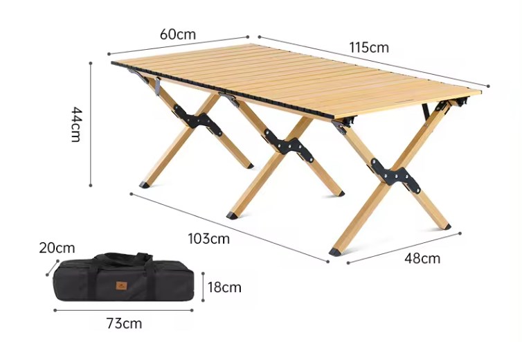 Стол складной Naturehike 115х60х44см / CNK2300JU010-LW (бежевый) — фото 3