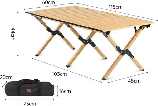 Стол складной Naturehike 115х60х44см / CNK2300JU010-LW  (бежевый)