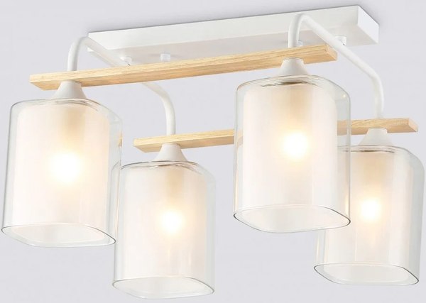 Люстра Ambrella TR3033246/4 WH/WD (белый/дерево)