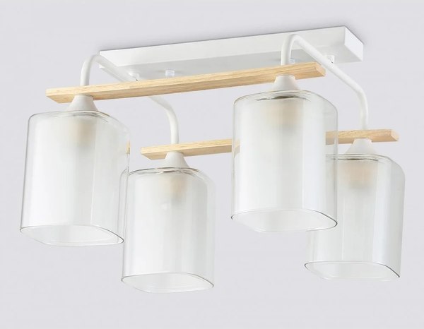 Люстра Ambrella TR3033246/4 WH/WD (белый/дерево)