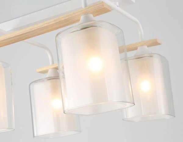 Люстра Ambrella TR3033246/4 WH/WD (белый/дерево)