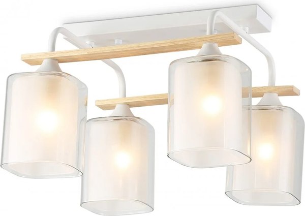 Люстра Ambrella TR3033246/4 WH/WD (белый/дерево)