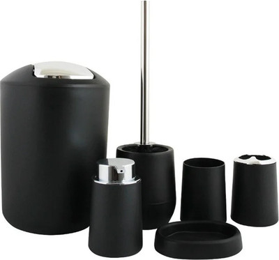 Набор аксессуаров для ванной и туалета Saniteco 6499002888A (черный) - 