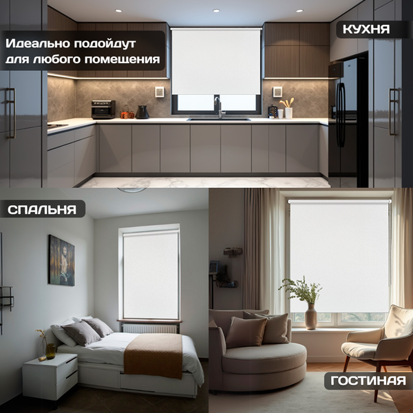 Рулонная штора Sundays Home Твид 78х160 (белый)