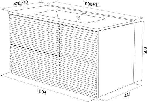 Тумба под умывальник IDDIS Bild BIL10G0i95 (темно-серый)