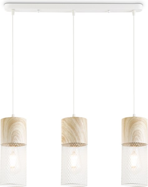 Люстра Ambrella TR8499/3 WH/WD (белый/дерево)