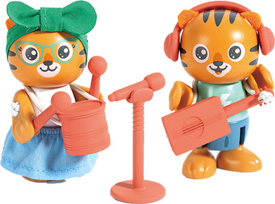 Игровой набор Hape Мини-дом Веселая семья тигров Майло и Мелоди / E3423_HP -