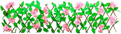 

Изгородь декоративная, Розовые цветы 35x120см