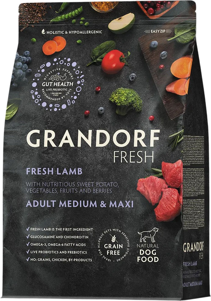 Сухой корм для собак Grandorf Adult Medium&Maxi Breeds Fresh Lamb&Sweet Potato (10кг)