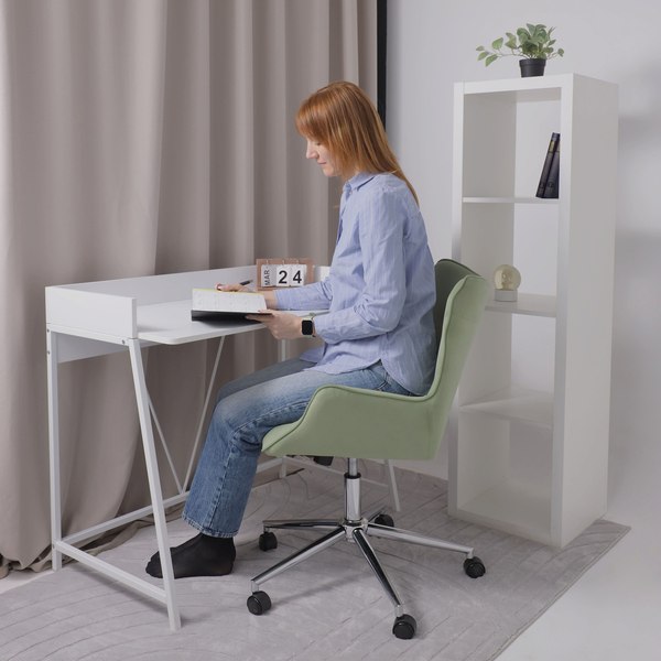 Кресло офисное AksHome Bella Chrome Velluto 30 (велюр/оливковый)