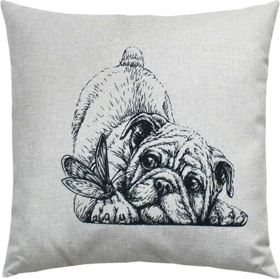 Подушка декоративная MATEX Melange Собака с бабочкой / 66-965 (серый/бежевый) -