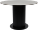 Обеденный стол Аврора Раунд (камень белый Elyt pulido/черный матовый) -