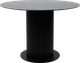 Обеденный стол Аврора Раунд (камень черный Wacom pulido/черный матовый) -