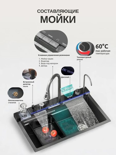 Купить Мойка кухонная со смесителем Saniteco LD0112 в Солигорске