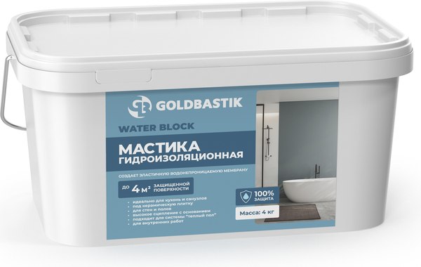 Гидроизоляционная мастика Goldbastik Water Block      (4кг)