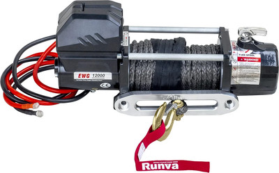 Лебедка автомобильная Runva 12V Magnum 12000 lbs 5443кг / EWD12000FSR (синтетический трос) - 