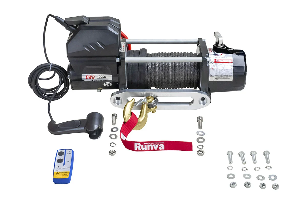Лебедка автомобильная Runva 12V Magnum 9000 lbs 4200кг / EWG9000S (синтетический трос) — фото 3
